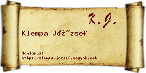 Klempa József névjegykártya