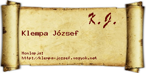 Klempa József névjegykártya