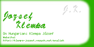 jozsef klempa business card