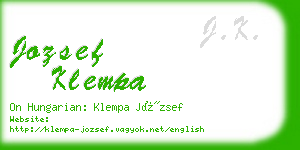 jozsef klempa business card